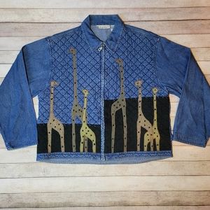 Dressbarn denim jacket with quilted details size large